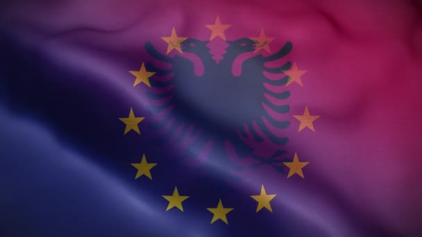 Fondo Bucle Bandera Albania — Vídeos de Stock