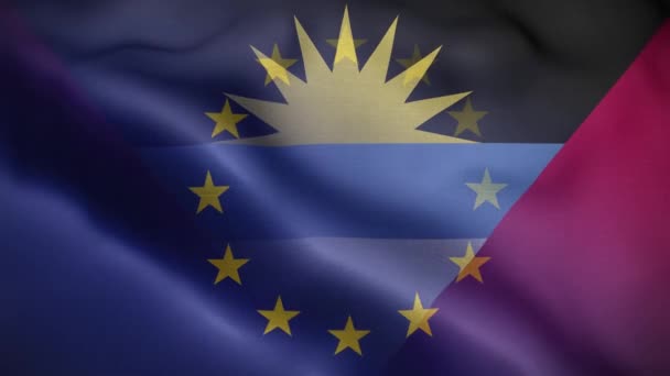 Antigua Und Barbuda Flaggenschleife Hintergrund — Stockvideo