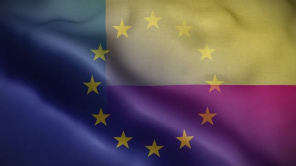 欧盟贝宁国旗圈背景4K — 图库视频影像