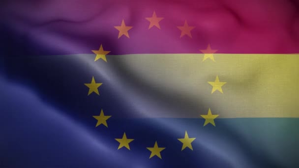 欧盟玻利维亚国旗圈背景4K — 图库视频影像