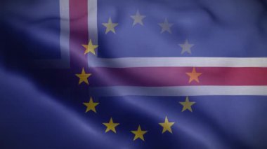 AB İzlanda Bayrak Döngüsü Arkaplan 4K