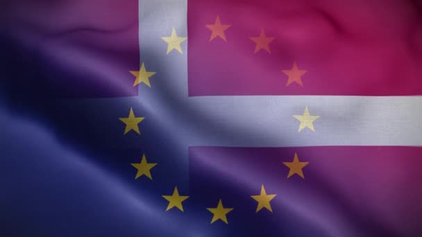 Dänemark Flaggenschleife Hintergrund — Stockvideo