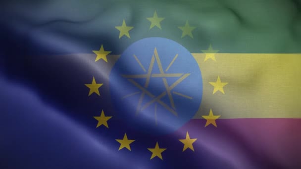 Hintergrund Äthiopien Flagge Schleife — Stockvideo