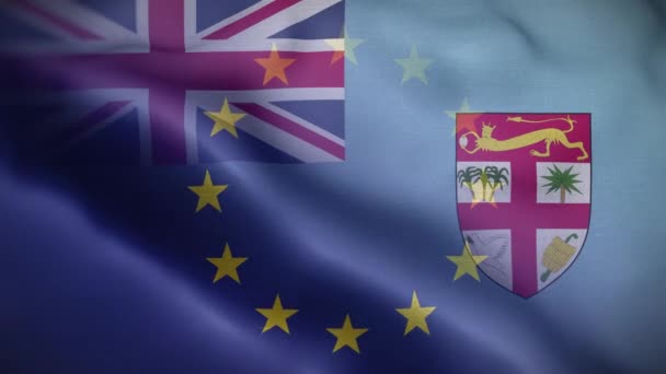 Fondo Bucle Bandera Fiji — Vídeo de stock