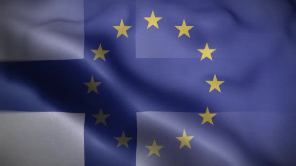 欧盟芬兰国旗圈背景4K — 图库视频影像
