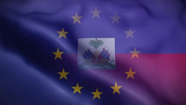 Antecedentes Del Bucle Bandera Haití — Vídeo de stock