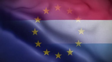 AB Lüksemburg Bayrak Döngüsü Arkaplan 4K