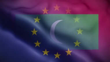 AB Maldivler Bayrak Döngüsü Arkaplan 4K