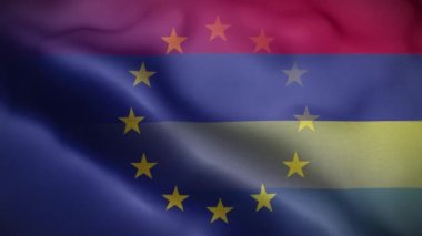 AB Mauritius Bayrak Döngüsü Arkaplan 4K