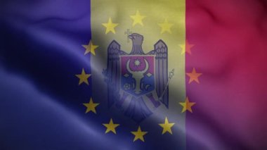 AB Moldova Bayrak Döngüsü Arkaplan 4K