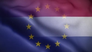 AB Hollanda Bayrak Döngüsü Arkaplan 4K