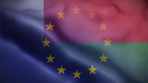 欧盟马达加斯加国旗圈背景4K — 图库视频影像
