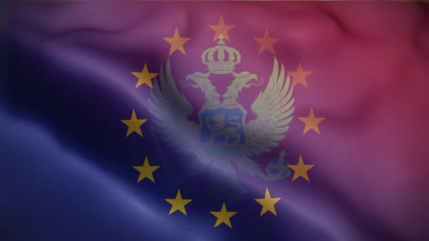 Achtergrond Van Vlaggenlijn Montenegro — Stockvideo