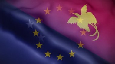 AB Papua Yeni Gine Bayrak Döngüsü Arkaplan 4K
