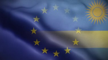 AB Ruanda Bayrak Döngüsü Arkaplan 4K