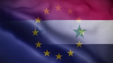 AB Suriye Bayrak Döngüsü Arkaplan 4K