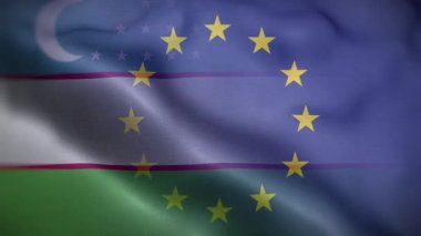 AB Özbekistan Bayrak Döngüsü Arkaplan 4K