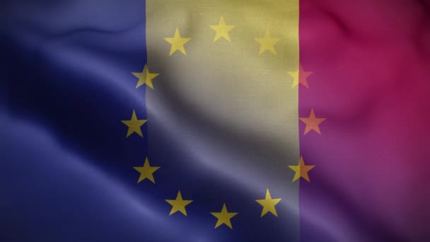 Φόντο Βρόχου Σημαίας Ρουμανίας — Αρχείο Βίντεο