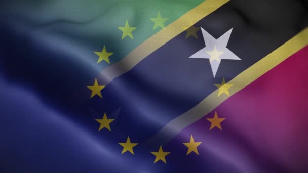 Saint Kitts Nevis Flag Loop Tle — Wideo stockowe