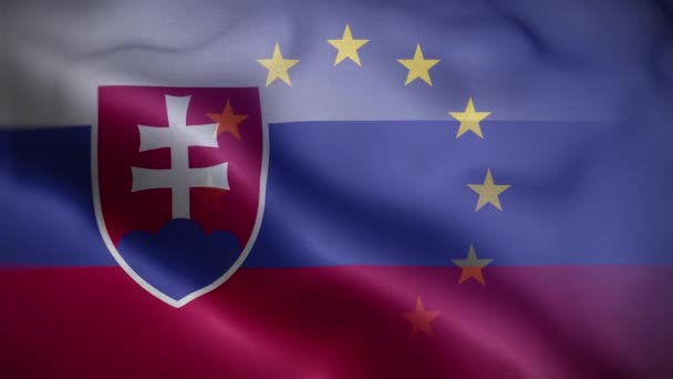 Eslováquia Bandeira Loop Fundo — Vídeo de Stock