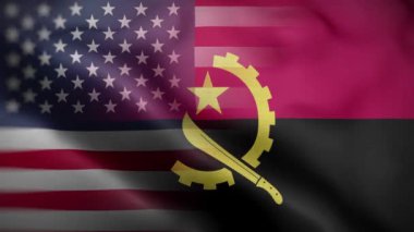 USA Angola Bayrak Döngüsü Arkaplan 4K