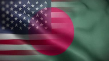 ABD Bangladeş Bayrak Döngüsü Arkaplan 4K