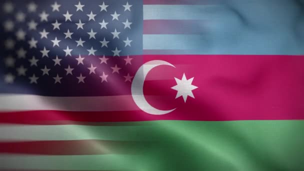 Usa Azerbaijan Flag Loop Background — Stock Video