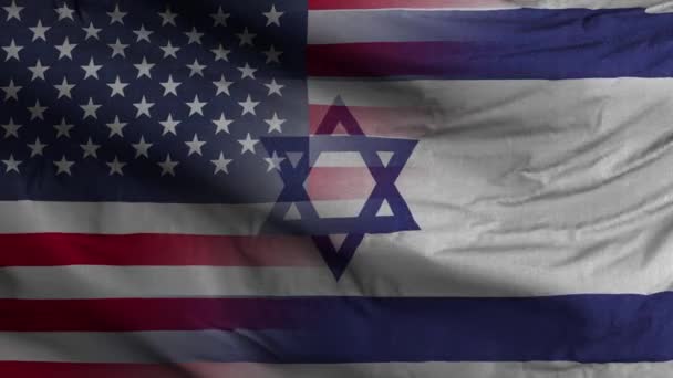 Verenigde Staten Israël Flag Loop Achtergrond — Stockvideo