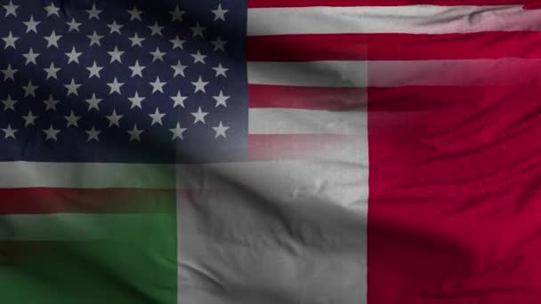 Stany Zjednoczone Włochy Flaga Pętla Tło — Wideo stockowe