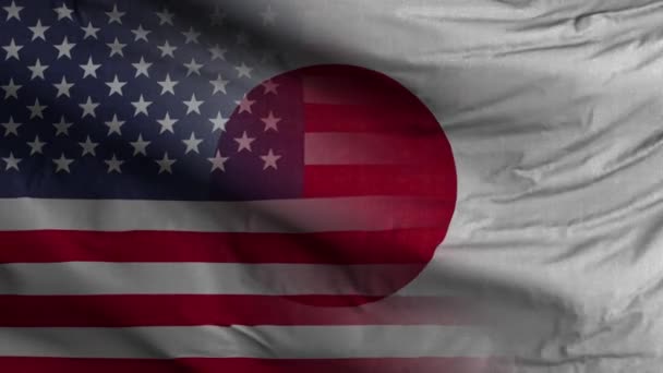 Usa Japan Flag Loop Background — Stock Video