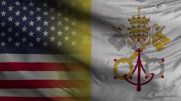 Amerikai Egyesült Államok Vatikáni Flag Loop Háttér — Stock videók
