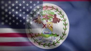 USA Belize Bayrak Döngüsü Arkaplan 4K
