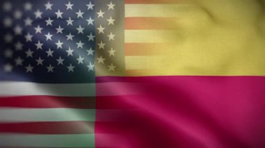 USA Benin Bayrak Döngüsü Arkaplan 4K