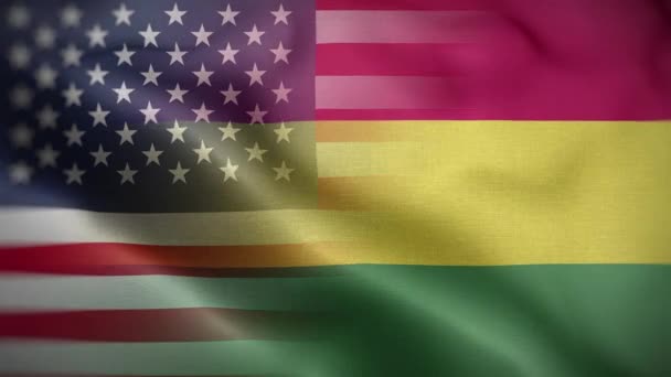 Usa Bolivie Fond Boucle Drapeau — Video