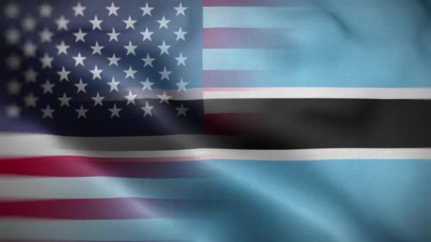 Verenigde Staten Botswana Flag Loop Achtergrond — Stockvideo