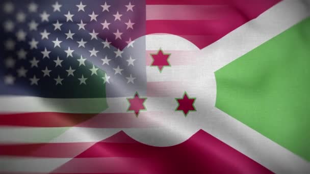 Usa Burundi Flag Loop Latar Belakang — Stok Video