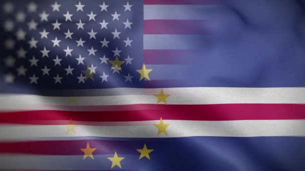 美国佛得角国旗圈背景4K — 图库视频影像