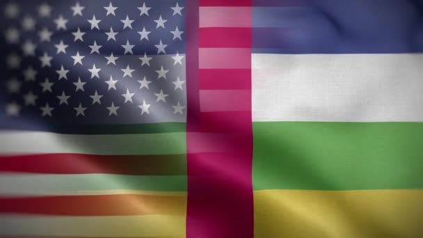 Stati Uniti Repubblica Centrafricana Bandiera Loop Sfondo — Video Stock