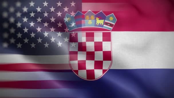 Croacia Bandera Loop Antecedentes — Vídeo de stock