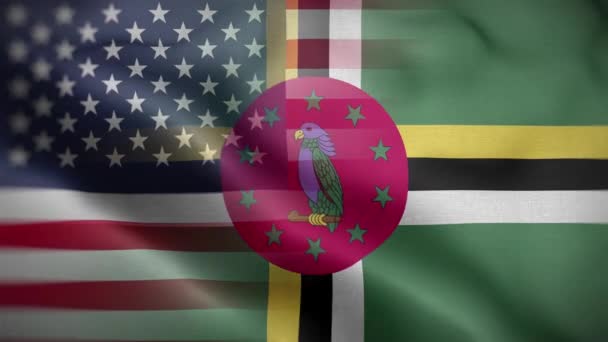 Usa Dominica Fond Boucle Drapeau — Video