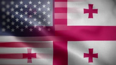 ABD Gürcistan Bayrak Döngüsü Arkaplan 4K