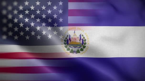 Ηπα Σαλβαδόρ Σημαία Βρόχο Φόντο — Αρχείο Βίντεο