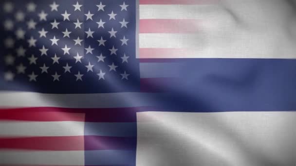 Usa Finlande Fond Boucle Drapeau — Video