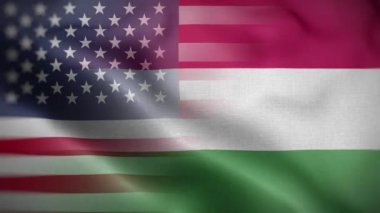 ABD Macaristan Bayrak Döngüsü Arkaplan 4K