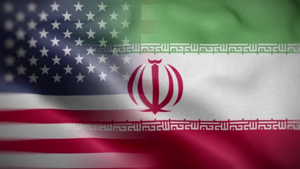 Stany Zjednoczone Iran Flag Loop Tło — Wideo stockowe