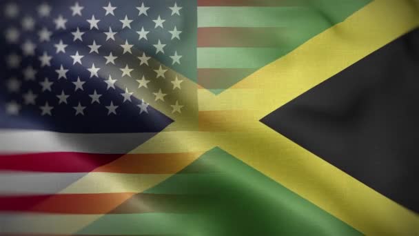 Usa Jamaika Flagge Schleife Hintergrund — Stockvideo