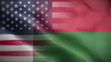 ABD Madagaskar Bayrak Döngüsü Arkaplan 4K