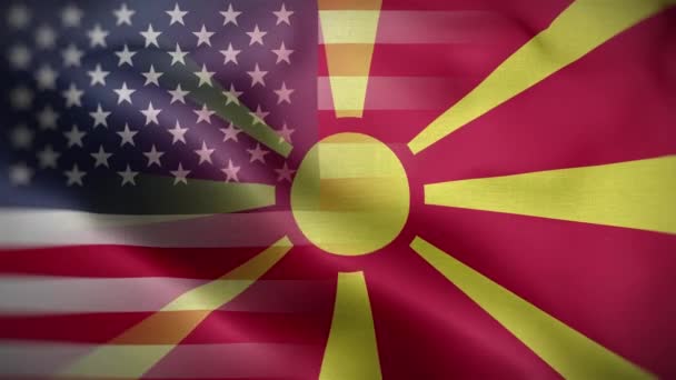 Abd Makedonya Bayrak Döngüsü Arkaplan — Stok video