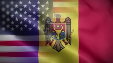 ABD Moldova Bayrak Döngüsü Arkaplan 4K