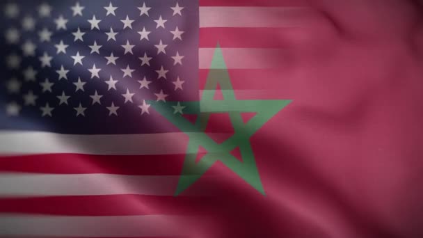 Usa Maroc Fond Boucle Drapeau — Video